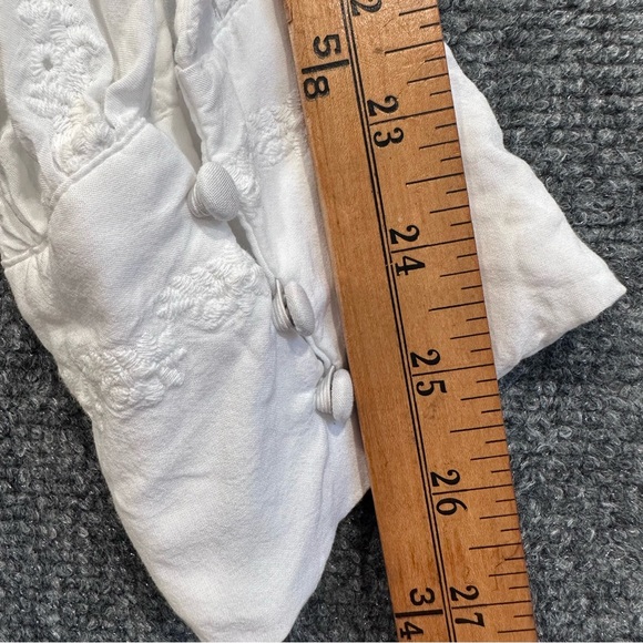 Torrid little white dress embroidered midi 5 challis fabric long sleeve vneck - Picture 14 of 15